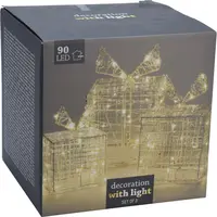 LED cadeaus set van 3 maten 90 lampjes - afbeelding 3
