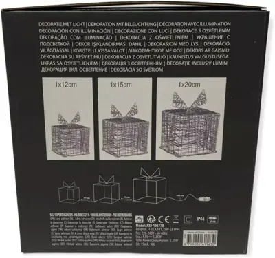 LED cadeaus set van 3 maten 90 lampjes, multicolor - afbeelding 2