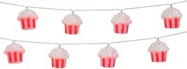 LED draadverlichting cupcake 10 lampjes 1m, warm wit - afbeelding 1