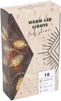 LED draadverlichting dennenappel 10 lampjes goud 1,10m, warm wit - afbeelding 3