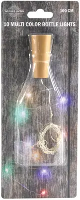 LED draadverlichting met kurk 10 lampjes 1m, multicolor - afbeelding 1