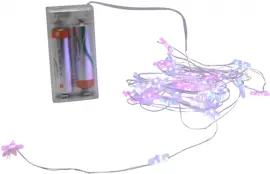 LED draadverlichting met sterren 40 lampjes roze/blauw 4m, warm wit - afbeelding 1