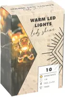 LED draadverlichting peperkoekmannetjes 10 lampjes rood/wit 1m, warm wit - afbeelding 2