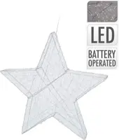 LED draadverlichting ster zilver 40 cm - afbeelding 1
