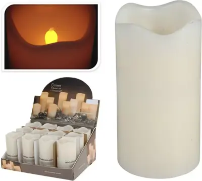 LED kaars ivoor Ø 7 x 13cm - afbeelding 1