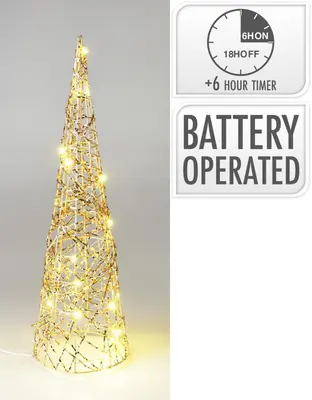 LED kegelboom 20 lampjes Ø 12 x 40cm, warm wit - afbeelding 2