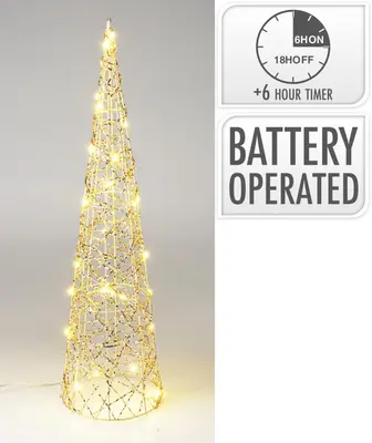 LED kegelboom 30 lampjes Ø 16 x 60cm, warm wit - afbeelding 2