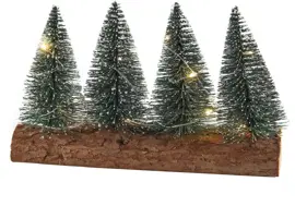 LED Kerstbomen op stronk 10 lampjes 20x4x12 cm - afbeelding 1