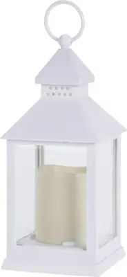 LED lantaarn met kaarsje zwart 10,5 x 23cm - afbeelding 3