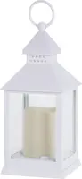 LED lantaarn met kaarsje zwart 10,5 x 23cm - afbeelding 3