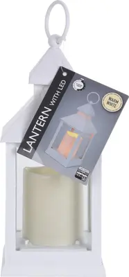 LED lantaarn met kaarsje zwart 10,5 x 23cm - afbeelding 4