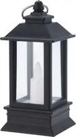 LED Lantaarn met kaarsje zwart 4 x 9cm - afbeelding 2