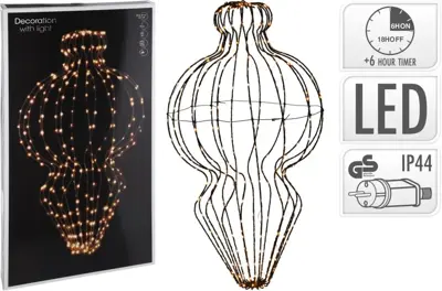 LED lantaarn vouwbaar 320 lampjes Ø 39 x 75cm - afbeelding 1
