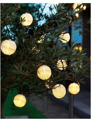 LED lichtsnoer chinese lantaarns 9,5 m 20 lampjes - afbeelding 3
