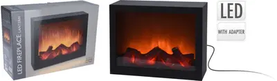 LED mini openhaard met vlameffect 29 x 23 cm - afbeelding 3