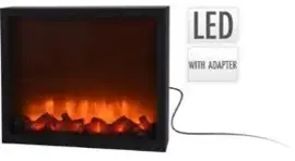 LED mini openhaard met vlameffect 41 x 25 cm - afbeelding 1