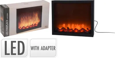 LED mini openhaard met vlameffect 41 x 25 cm - afbeelding 3
