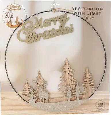 LED ring met dorpje goud Ø 40cm - afbeelding 3