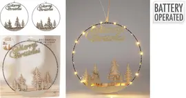 LED ring met dorpje goud Ø 40cm - afbeelding 4