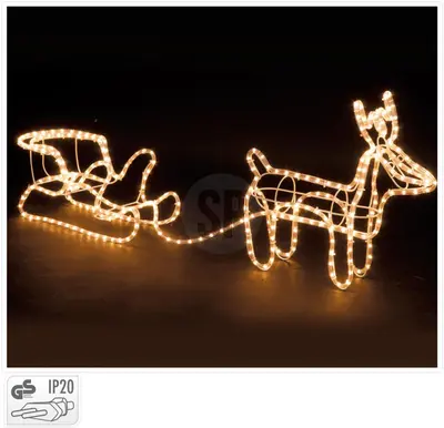 LED slangverlichting rendier & slee met 324 lampjes - afbeelding 4