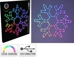 LED sneeuwvlok met 96 RGB-lampjes 50 x 43cm - afbeelding 4