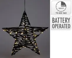 LED ster shiny 20 lampjes zwart Ø 30cm - afbeelding 1