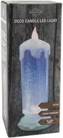 LED-stompkaars Sneeuw Ø 8 cm × H 24 cm warm wit - afbeelding 1