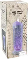 LED-stompkaars Sneeuw Ø 8 cm × H 24 cm warm wit - afbeelding 2