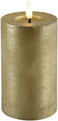 Ledkaars lyon d7.5h12.5cm goud bo - afbeelding 1