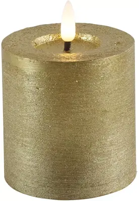 Ledkaars lyon d7.5h8cm goud bo - afbeelding 1