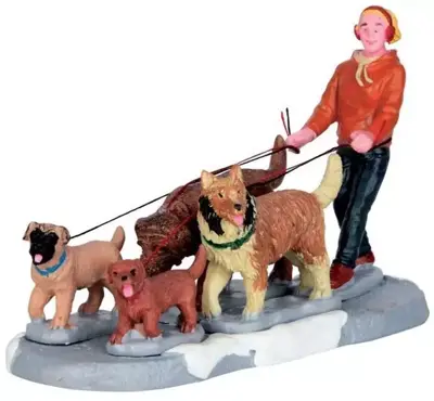 Lemax a pack of pups kerstdorp figuur type 4 2017 - afbeelding 1