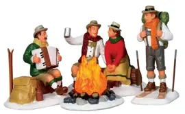 Lemax alpine ski party s/4 verlichte kerstdorp accessoire Caddington Village 2011 - afbeelding 1