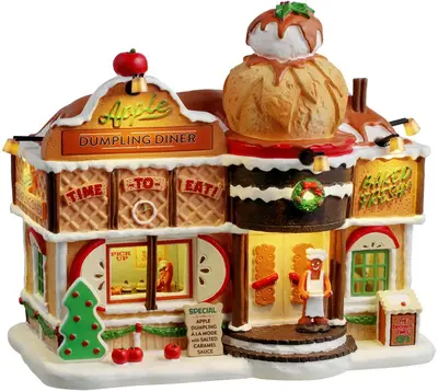 Lemax apple dumpling diner verlicht kersthuisje Sugar 'N' Spice 2025 - afbeelding 2