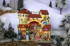 Lemax artist alley verlichte facade Caddington Village 2024 - afbeelding 2