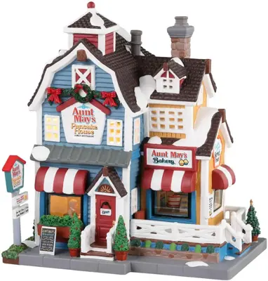 Lemax aunt may's pancake house verlicht kersthuisje Harvest Crossing 2023 - afbeelding 1