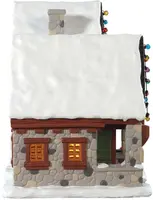 Lemax backwoods snowshoe rental shop verlicht kersthuisje Vail Village 2018 - afbeelding 3