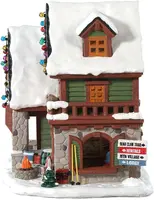 Lemax backwoods snowshoe rental shop verlicht kersthuisje Vail Village 2018 - afbeelding 2