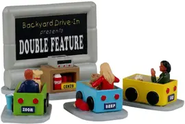 Lemax backyard drive-in, set of 4 kerstdorp tafereel Caddington Village 2023 - afbeelding 1