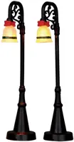 Lemax bell ornament lamp post s/2 verlichte straatlantaarn 2015 - afbeelding 1