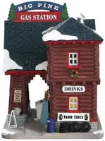 Lemax big pine gas station verlicht kersthuisje Vail Village 2017 - afbeelding 2