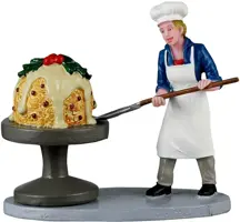 Lemax biggest christmas pudding! kerstdorp figuur type 2 Caddington Village 2024 - afbeelding 1