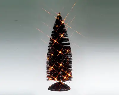 Lemax black bristle tree with orange lights verlichte boom Spooky Town 2025 - afbeelding 1