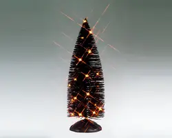 Lemax black bristle tree with orange lights verlichte boom Spooky Town 2025 - afbeelding 1