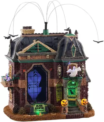 Lemax black raven manor bewegend huisje Spooky Town 2021 - afbeelding 1
