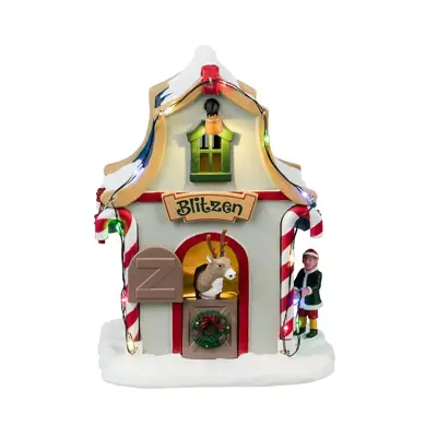 Lemax blitzen's den verlicht kerstdorp tafereel Santa's Wonderland 2024 - afbeelding 1