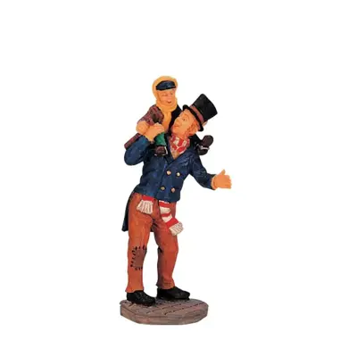 Lemax bob cratchit and tiny tim kerstdorp figuur type 1 Caddington Village 2000 - afbeelding 1
