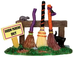Lemax broom parking rack accessoire Spooky Town 2014 - afbeelding 1