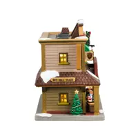 Lemax brown buffalo trading post verlicht kersthuisje Vail Village 2024 - afbeelding 2