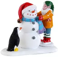 Lemax building a snowman kerstdorp figuur type 3 Santa's Wonderland 2022 - afbeelding 1