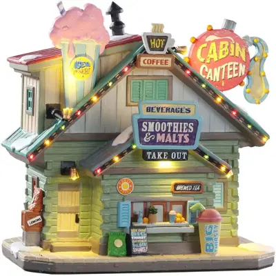 Lemax cabin canteen verlicht kersthuisje Vail Village 2019 - afbeelding 1